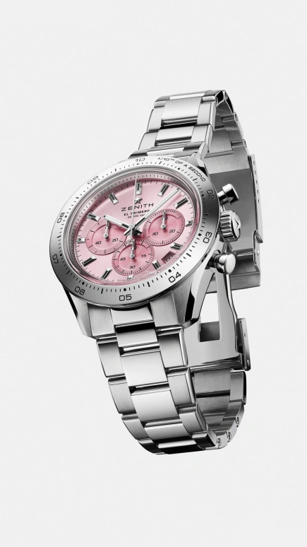 真力时,Chronomaster旗舰 41毫米,41毫米,精钢,粉色,自动上弦,计时,日历,03,03.3109.3600/18.M3100