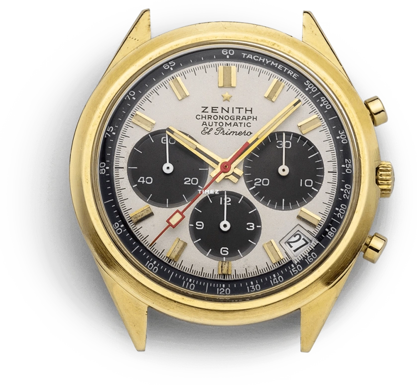 真力时,El Primero 37毫米,37毫米,黄金,米色,黑色,自动上弦,计时,日历,G581