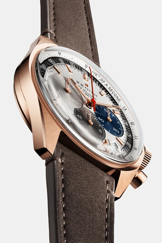 Zenith,Chronomaster 38mm,38mm,Rose Gold,White,Blue,Grey,Automatic,Chronograph,Day,18,18.3200.3600/69.C901