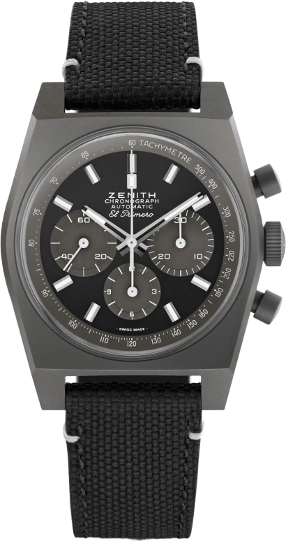 Zenith,Revival 37mm,37mm,Titanium,Black,Automatic,Chronograph,Date,Hollow Out,Column Wheel,50hours,In-house Caliber,97,97.T384.4061/21.C822