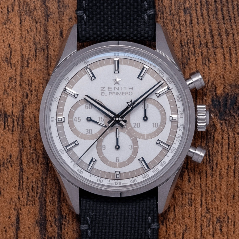 真力时,El Primero 38毫米,38毫米,不锈钢,白色,自动上弦,计时,50小时,03,03.2152.4061/80.R825