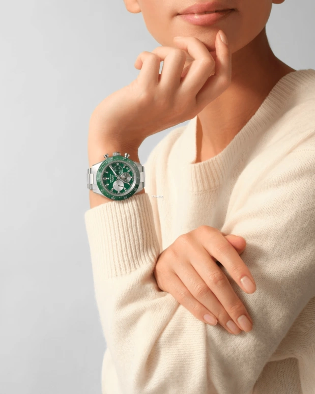 真力时,Chronomaster运动 41毫米,41毫米,精钢,陶瓷,绿色,自动上弦,计时,日历,03,03.3119.3600/56.M3100