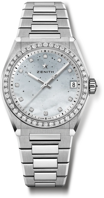 Zenith,Defy 36mm,36mm,Stainless Steel,White,Automatic,Date,50hours,16,16.9200.670/03.MI001