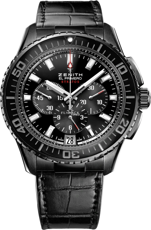 Zenith,El Primero 42mm,42mm,Ceramic,Black,Automatic,Chronograph,Day,Flyback,24,24.2060.405/21.C714