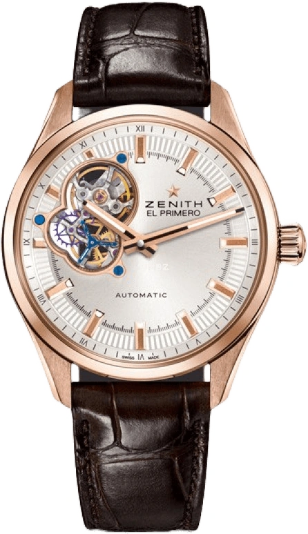 Zenith,El Primero 40mm,40mm,Rose Gold,Silver,Automatic,50hours,In-house Caliber,18,18.2170.4613/01.C713