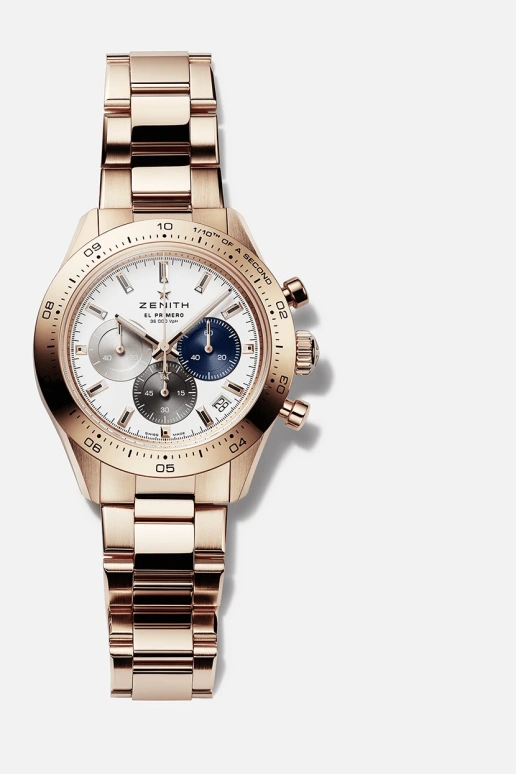 真力时,Chronomaster运动 41毫米,41毫米,玫瑰金,白色,自动上弦,计时,日历,18,18.3101.3600/69.M3100