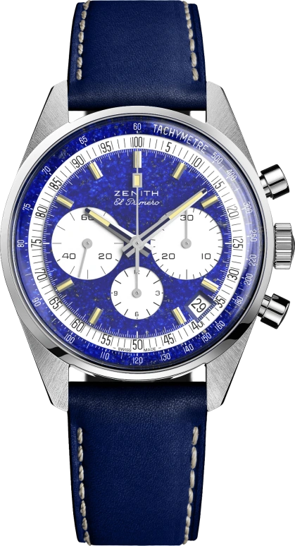 Zenith,Revival 38mm,38mm,Platinum,Blue,Automatic,Chronograph,Day,40,40.P386.400/57.C842