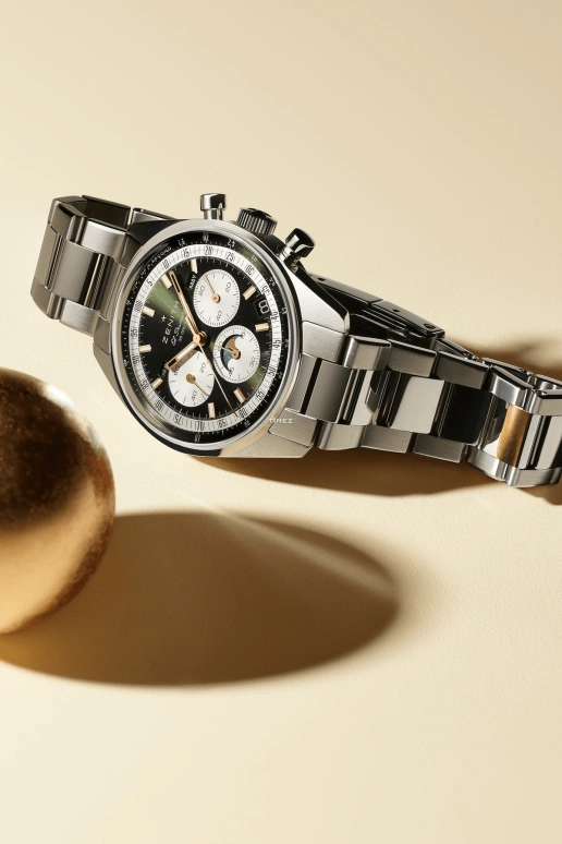 真力时,Chronomaster旗舰 38毫米,38毫米,精钢,绿色,自动上弦,计时,月相,月历,星期历,蓝宝石,水晶玻璃,圆形,03,03.3400.3610/40.M3200