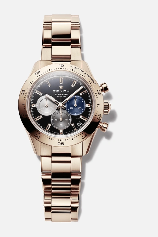 真力时,Chronomaster运动 41毫米,41毫米,玫瑰金,黑色,自动上弦,计时,日历,18,18.3101.3600/21.M3100