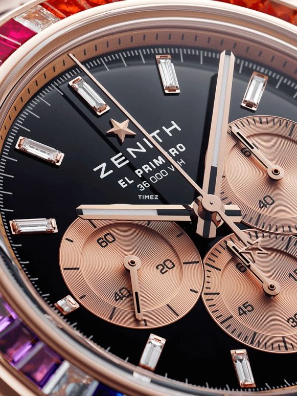 真力时,Chronomaster运动 41毫米,41毫米,玫瑰金,黑色,自动上弦,计时,日历,彩虹圈,22,22.3103.3600/21.M3100