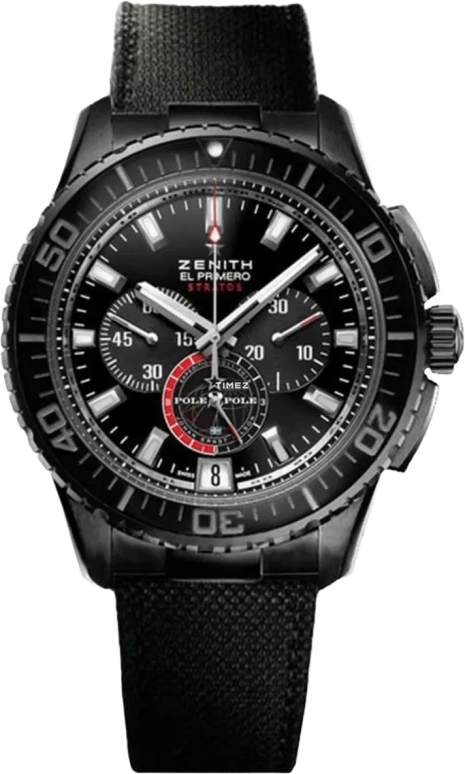 Zenith,El Primero 45.50mm,45.50mm,Ceramic,Black,Automatic,Chronograph,Day,Flyback,Retrograde,50hours,In-house Caliber,24,24.2062.405/27.C707