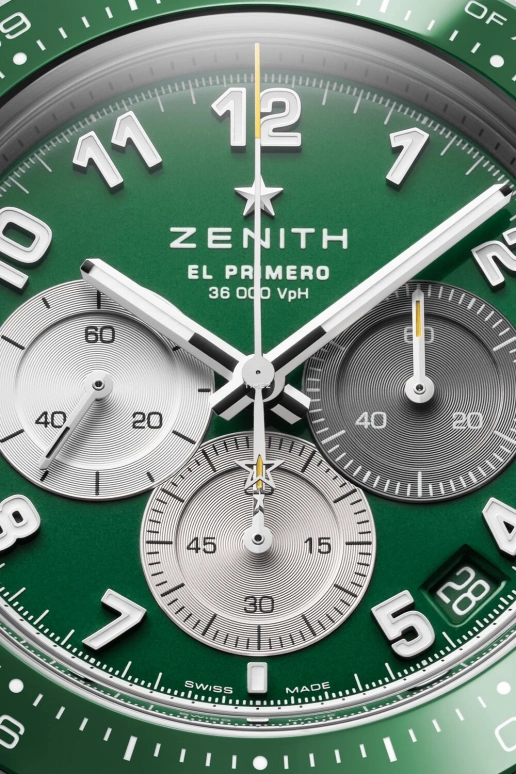 真力时,Chronomaster运动 41毫米,41毫米,精钢,绿色,自动上弦,计时,日历,03,03.3117.3600/56.M3100
