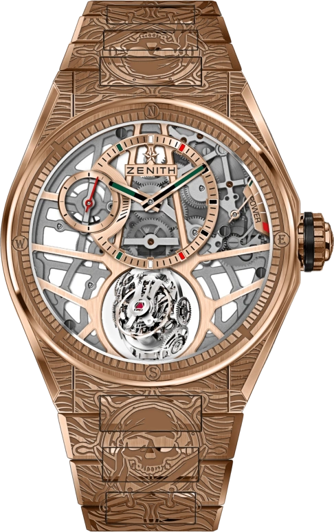 Zenith,Defy 44mm,44mm,Rose Gold,Skeleton,Handwound,Power Reserve Indicator,18,18.9001.8812/76.M9001