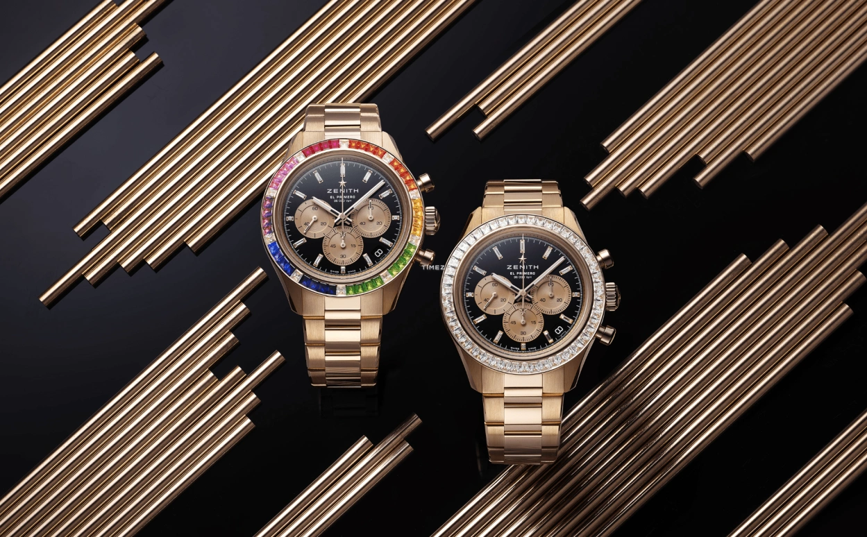 真力时,Chronomaster运动 41毫米,41毫米,玫瑰金,黑色,自动上弦,计时,日历,彩虹圈,22,22.3103.3600/21.M3100
