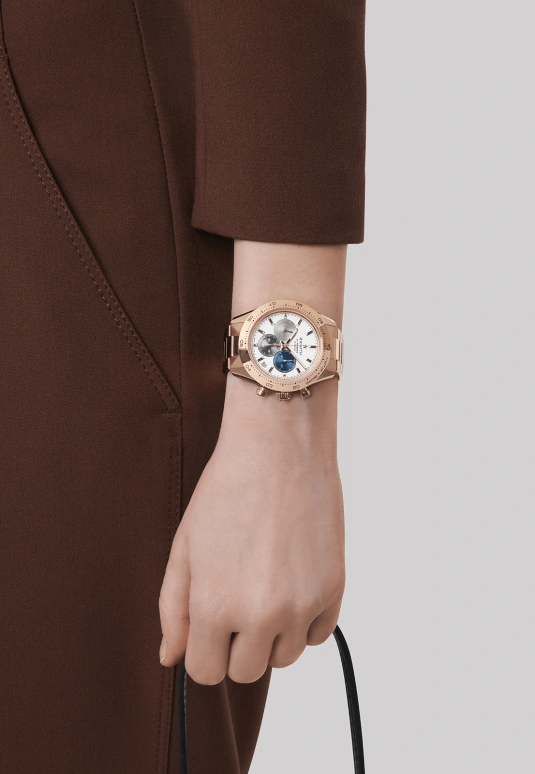 真力时,Chronomaster运动 41毫米,41毫米,玫瑰金,白色,自动上弦,计时,日历,18,18.3101.3600/69.M3100