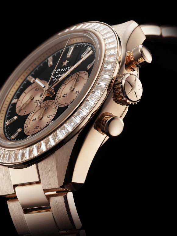 真力时,Chronomaster运动 41毫米,41毫米,玫瑰金,黑色,自动上弦,计时,日历,22,22.3102.360021.M3100