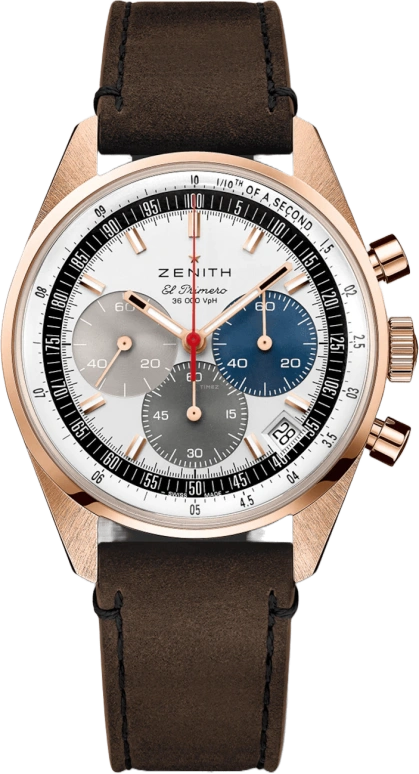 Zenith,Chronomaster 38mm,38mm,Rose Gold,White,Blue,Grey,Automatic,Chronograph,Day,18,18.3200.3600/69.C901