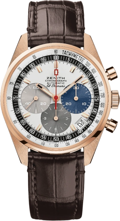 Zenith,Revival 38mm,38mm,Rose Gold,White,Automatic,Chronograph,Date,Hollow Out,Column Wheel,50hours,In-house Caliber,18,18.A386.400/69.C807