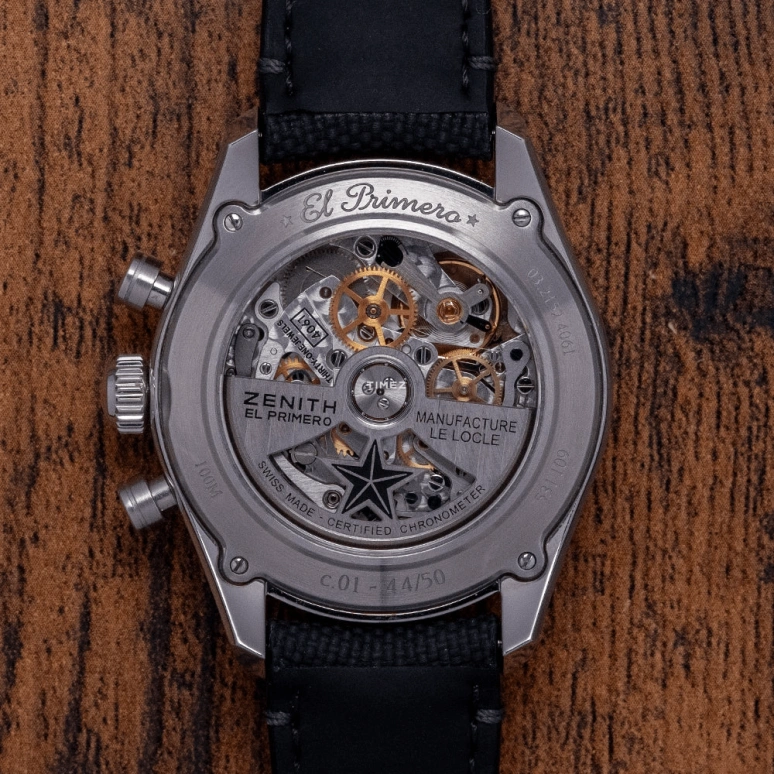 真力时,El Primero 38毫米,38毫米,不锈钢,白色,自动上弦,计时,50小时,03,03.2152.4061/80.R825