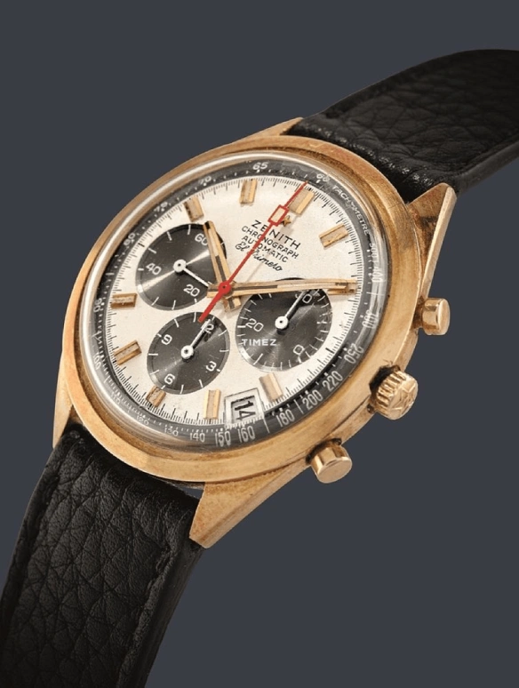 真力时,El Primero 37毫米,37毫米,黄金,米色,黑色,自动上弦,计时,日历,G581