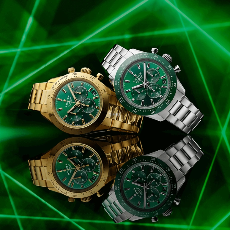 真力时,Chronomaster运动 41毫米,41毫米,黄金,绿色,自动上弦,计时,日历,30,30.3100.3600/56.M3100