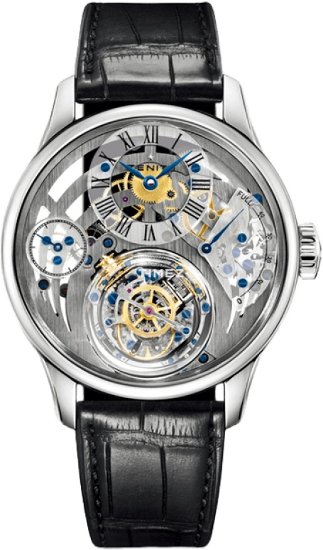 Zenith,Academy 45mm,45mm,Platinum,Grey,Handwound,In-house Caliber,Sapphire,Crystal Glass,CHRISTOPHE COLOMB