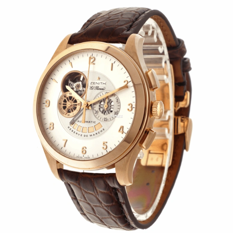 Zenith,El Primero 40mm,40mm,Rose Gold,Silver,Automatic,Chronograph,Power Reserve Indicator,18,18.0510.4021-01.C492