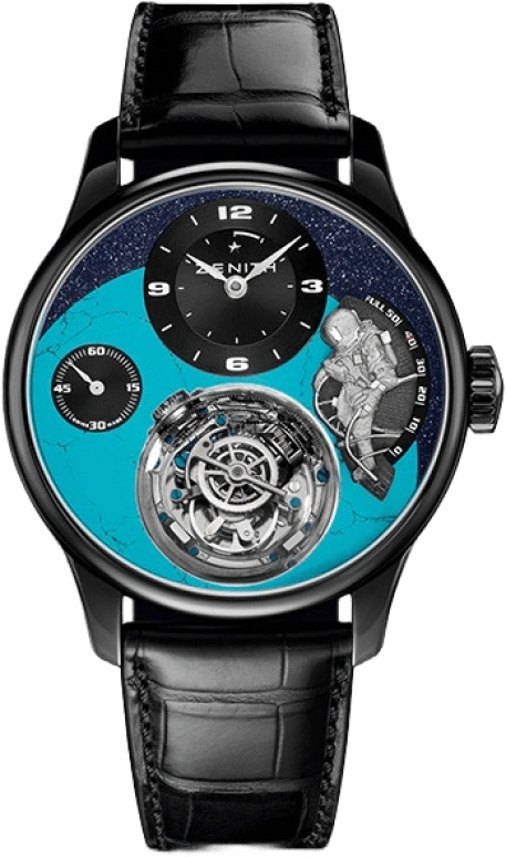 Zenith,Academy 45mm,45mm,Platinum,Blue,Turquoise,Handwound,Power Reserve Indicator,50hours,39,39.2210.8804/58.C714