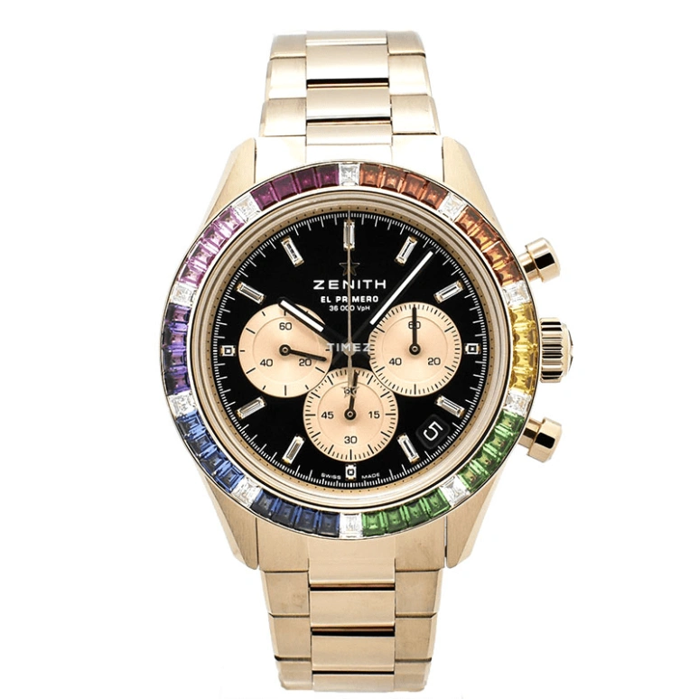 真力时,Chronomaster运动 41毫米,41毫米,玫瑰金,黑色,自动上弦,计时,日历,彩虹圈,22,22.3103.3600/21.M3100