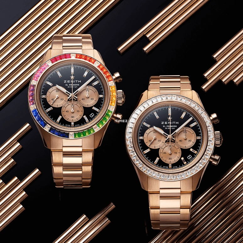 真力时,Chronomaster运动 41毫米,41毫米,玫瑰金,黑色,自动上弦,计时,日历,22,22.3102.360021.M3100