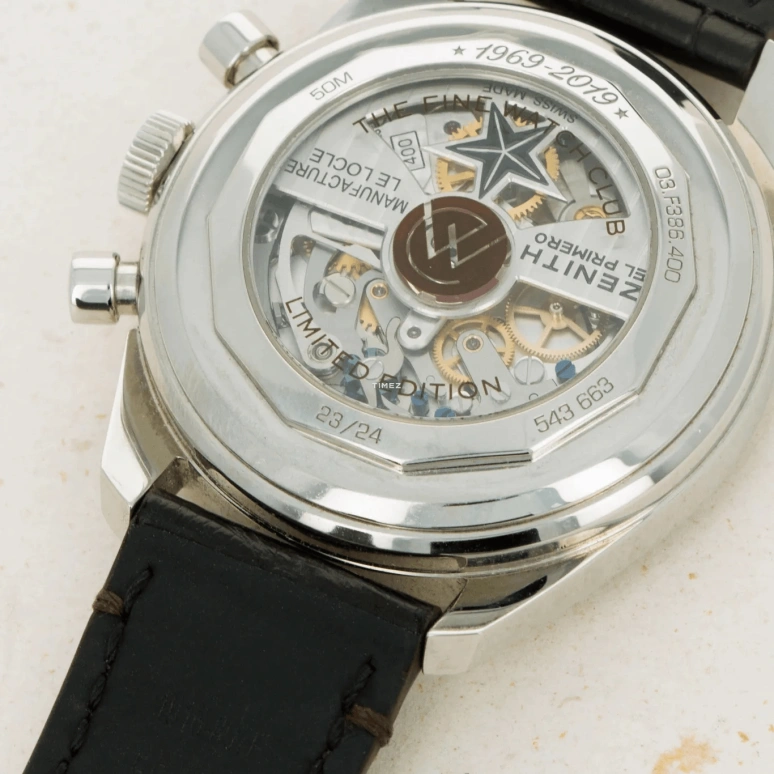Zenith,Revival 38mm,38mm,Stainless Steel,Brown,Automatic,Chronograph,Day,03,03.F386.400/70.C807