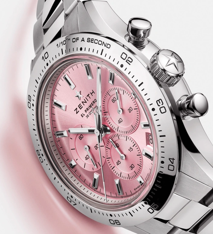 真力时,Chronomaster旗舰 41毫米,41毫米,精钢,粉色,自动上弦,计时,日历,03,03.3109.3600/18.M3100