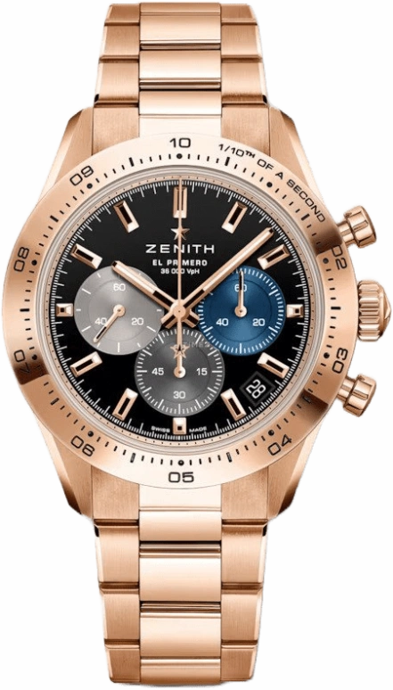 真力时,Chronomaster运动 41毫米,41毫米,玫瑰金,黑色,自动上弦,计时,日历,18,18.3101.3600/21.M3100