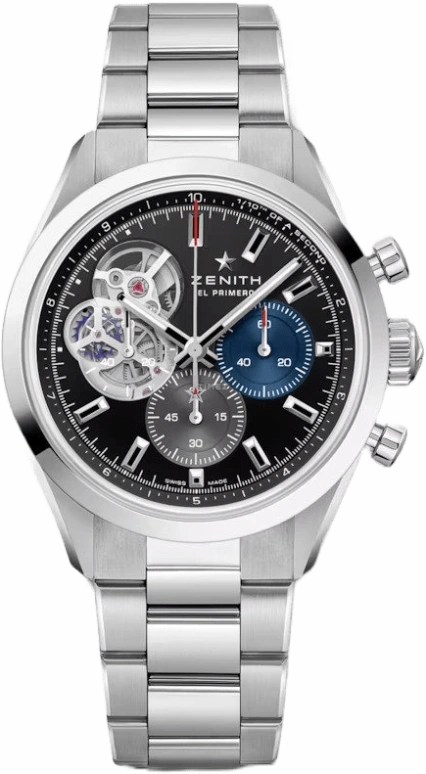 真力时,El Primero 39.50毫米,39.50毫米,不锈钢,黑色,自动上弦,计时,导柱轮,03,03.3300.3604/21.M3300