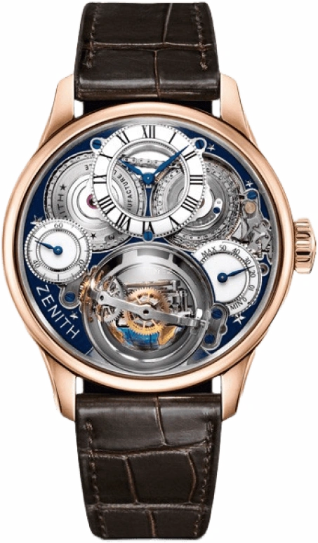 Zenith,Academy 45mm,45mm,Rose Gold,Handwound,Power Reserve Indicator,Chain & Fusée,18,18.2215.8805/36.C713