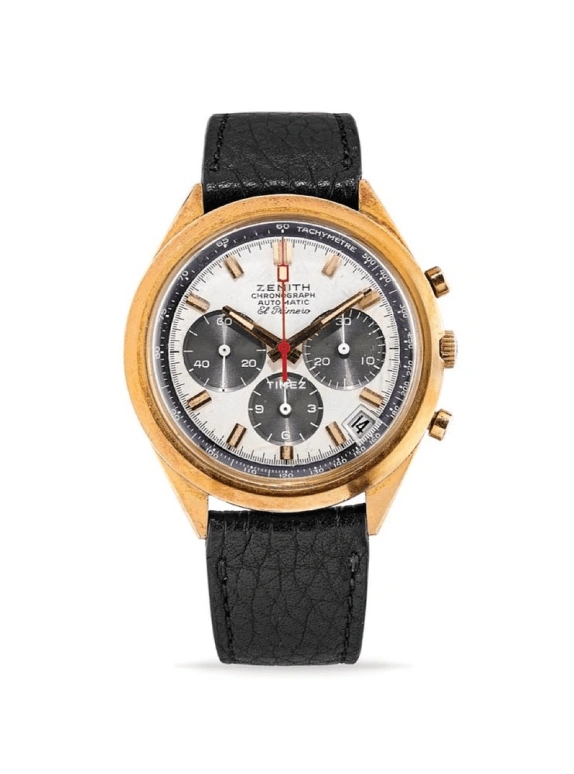 真力时,El Primero 37毫米,37毫米,黄金,米色,黑色,自动上弦,计时,日历,G581