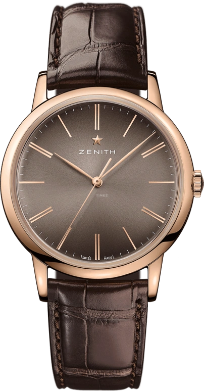 Zenith,Elite 39mm,39mm,Rose Gold,Brown,Automatic,Day,55hours,18,18.2290.679/18.C498